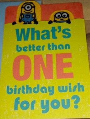 Minions Hallmark Yellow Birthday Card